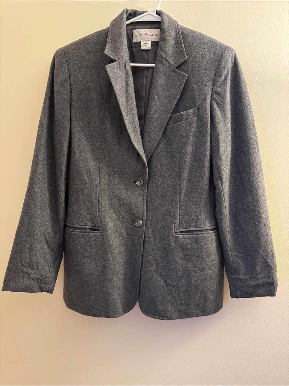 EVAN PICONE Vintage Grey Wool Blend Blazer
